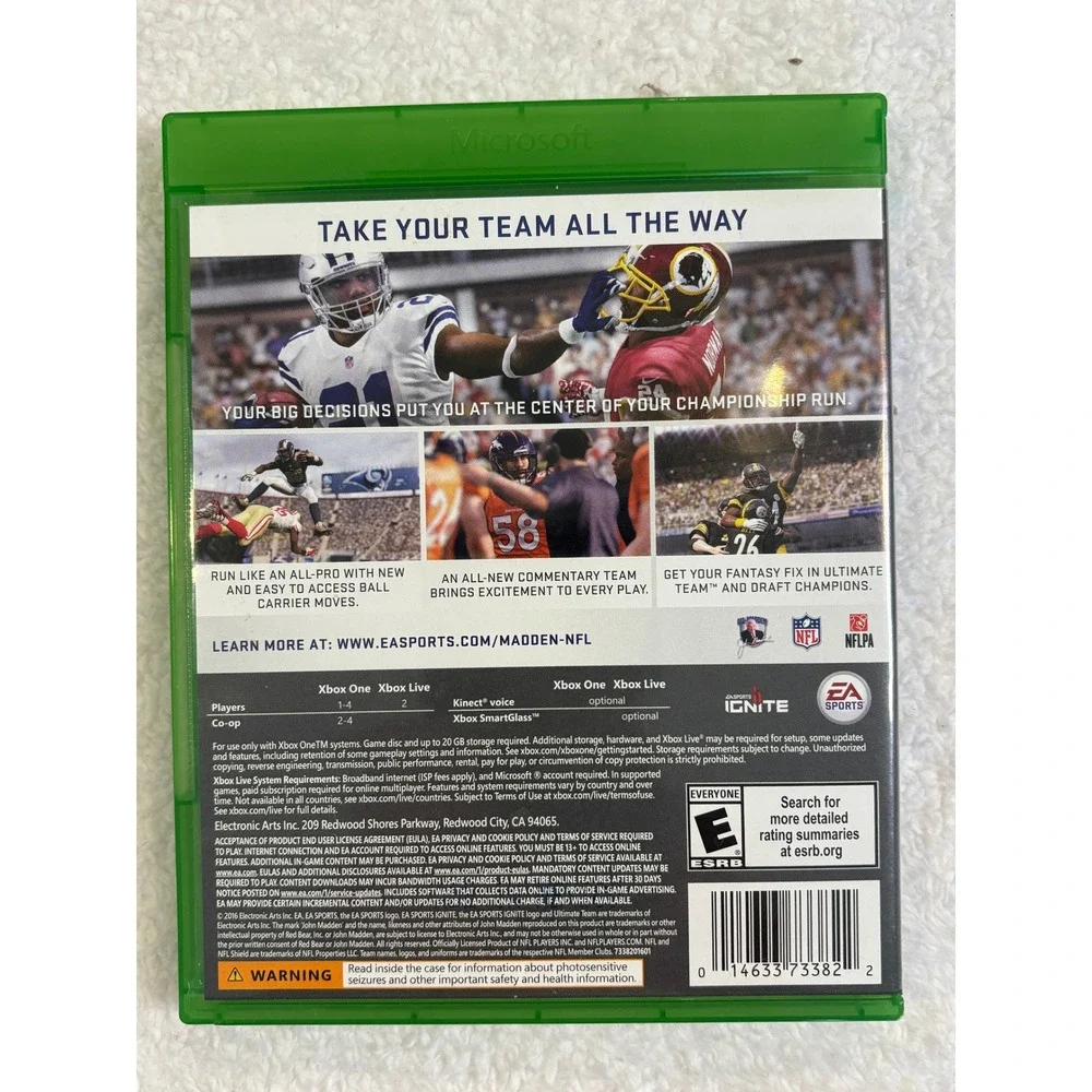 EA Sports Madden NFL 17‎ Xbox One Video Game Physical Disc NFLPA Rob Gronkowski